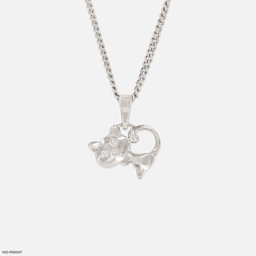 Kitty Bling Diamond Lab Pendant 925 Sterling Silver