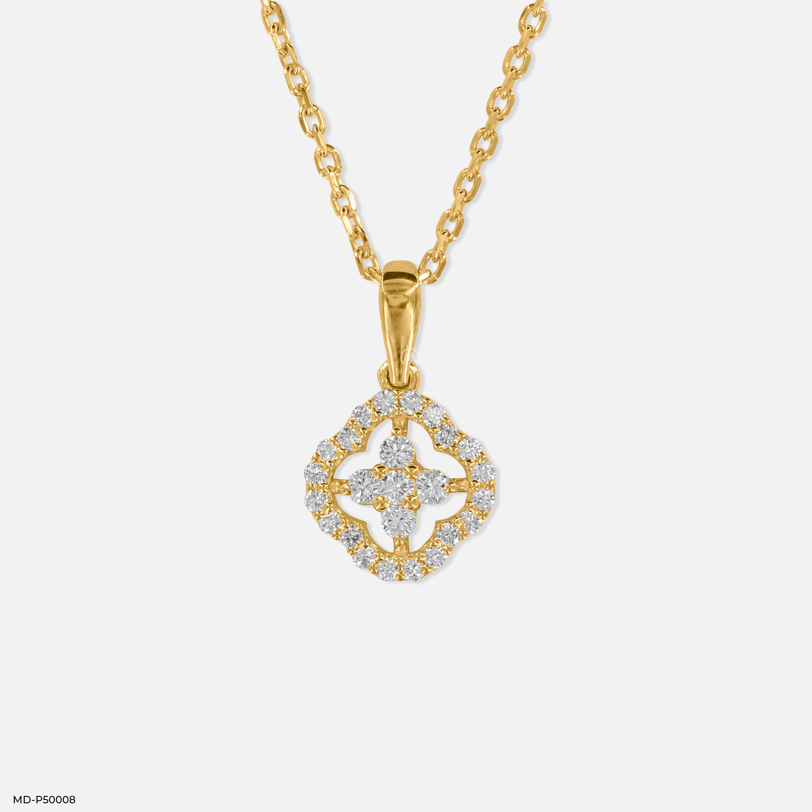 Edge of Elegance Lab Diamond Pendant 925 Sterling Silver