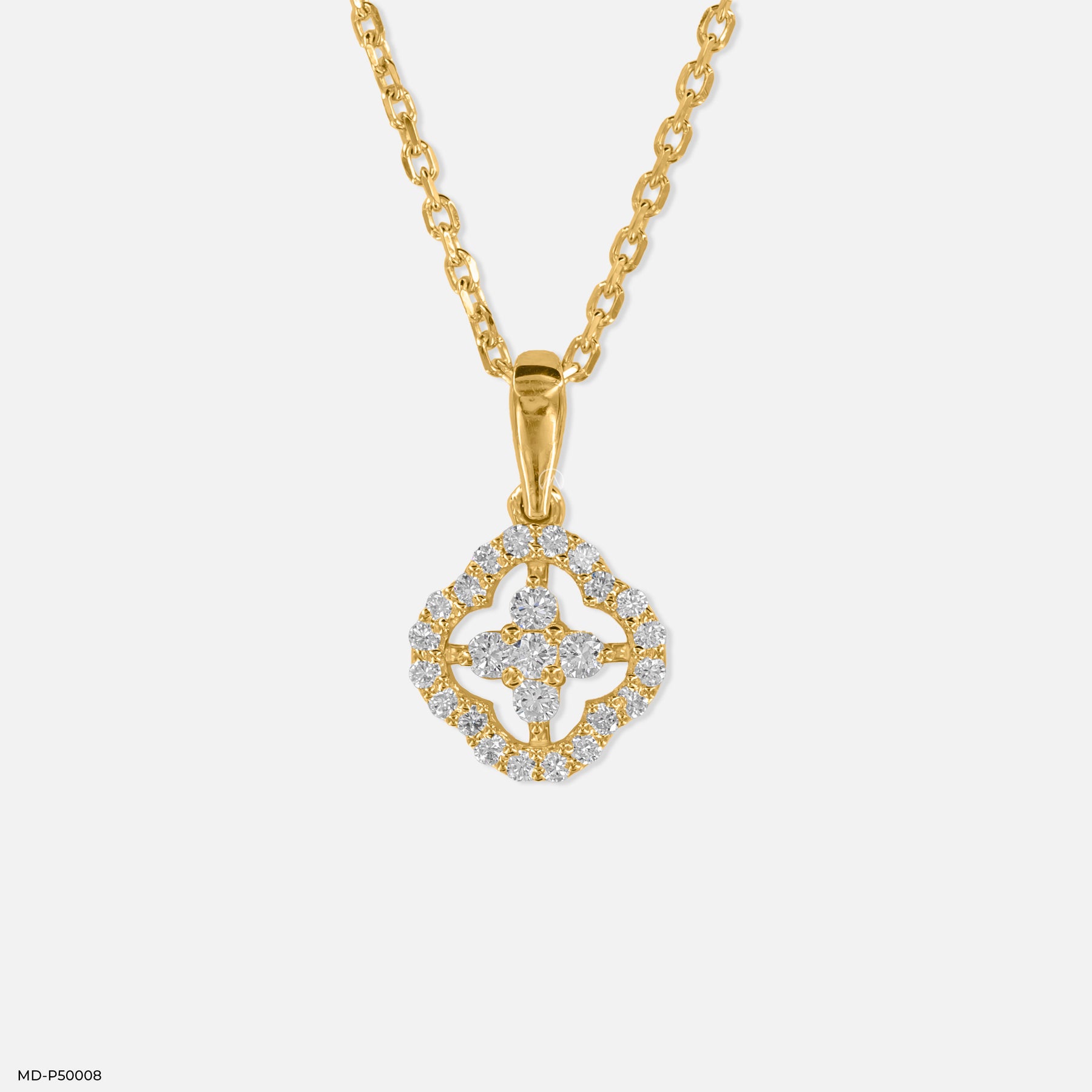 Edge of Elegance Lab Diamond Pendant 925 Sterling Silver