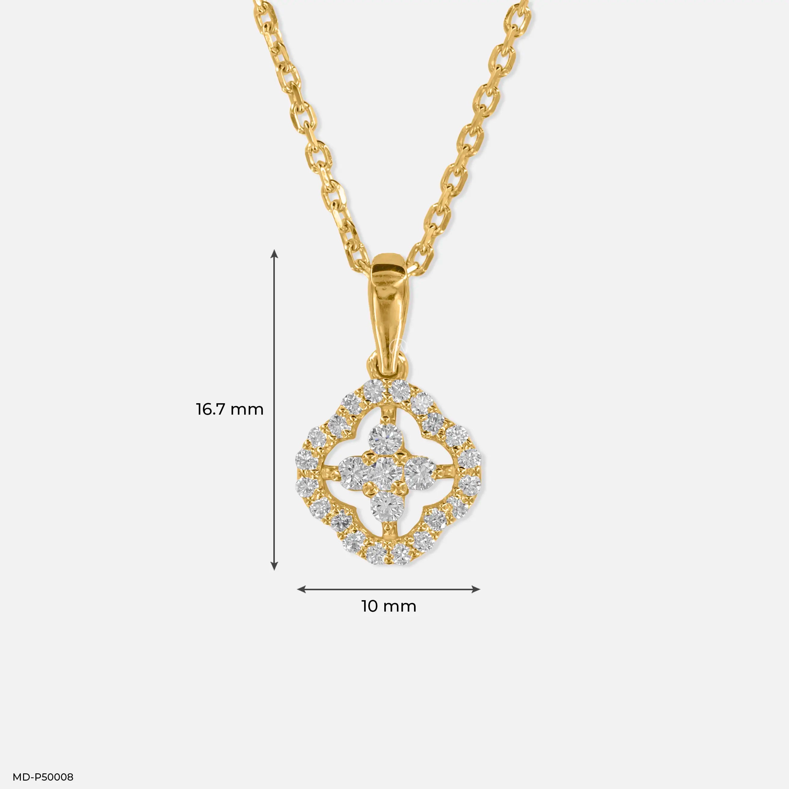 Edge of Elegance Lab Diamond Pendant 925 Sterling Silver