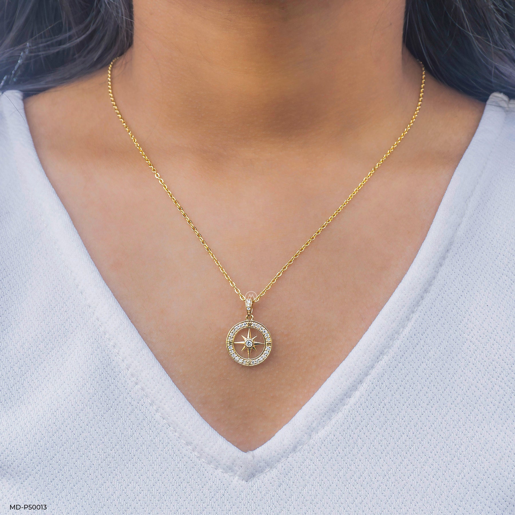 Soul Compass Lab Diamond Pendant 925 Sterling Silver