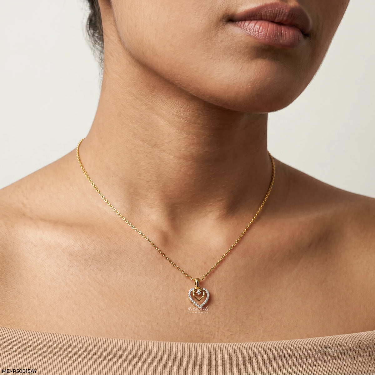 Tiny Vast Heart Diamond Pendant