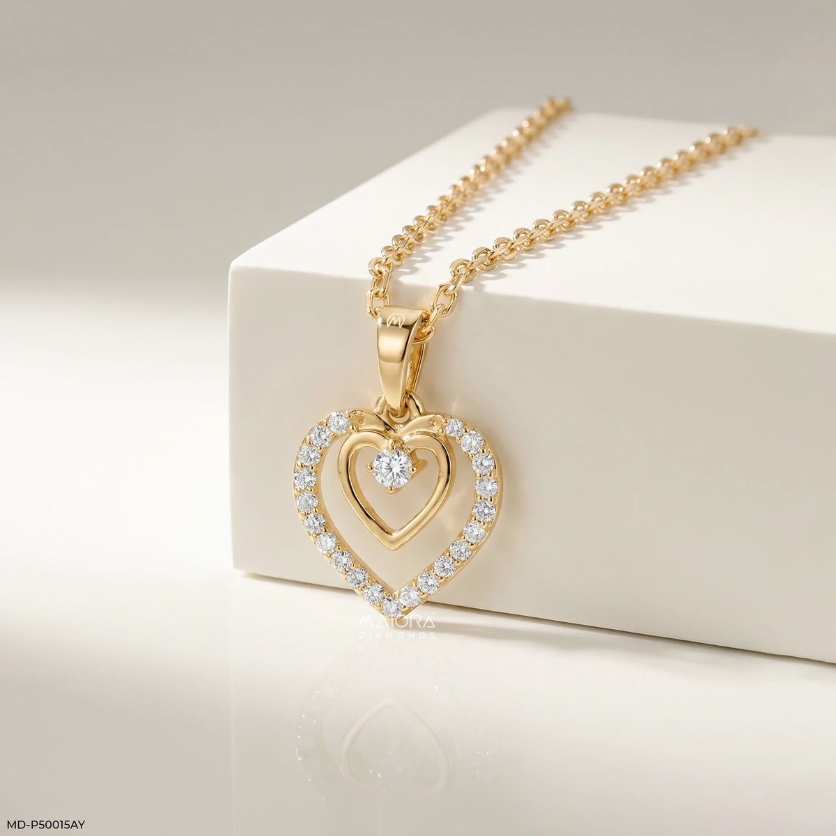 Tiny Vast Heart Diamond Pendant