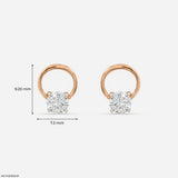 0.5 Carat Floating Lab Diamond Studs 14K Rose Gold