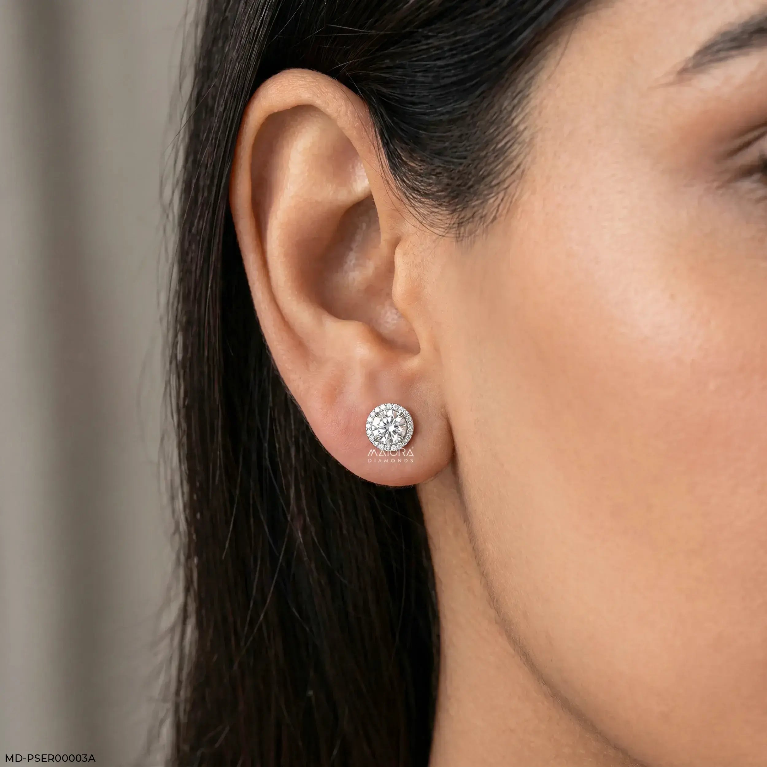 2.35 Carat Round Orbital Solitaire Stud Diamond Earrings