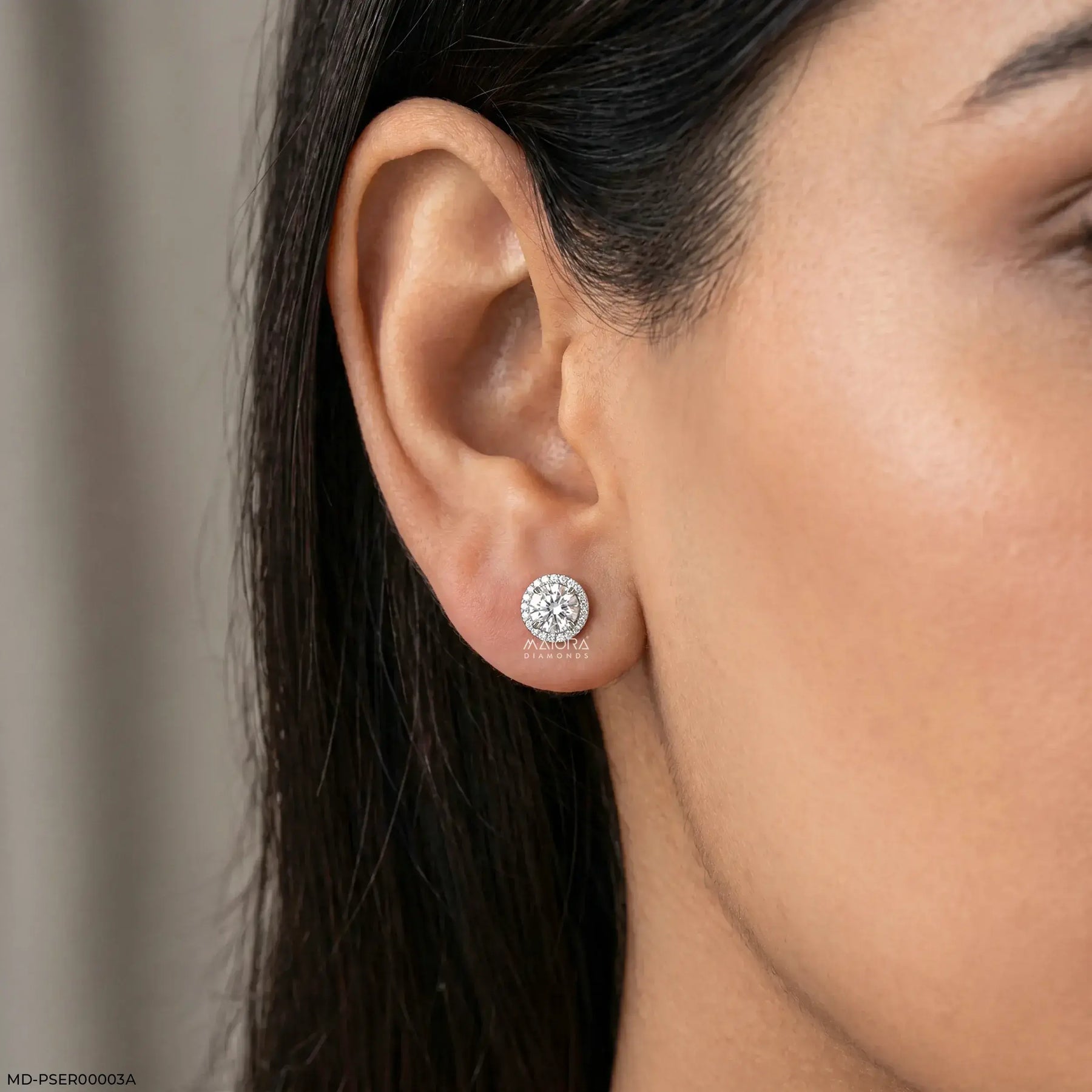 2.35 Carat Round Orbital Solitaire Stud Diamond Earrings