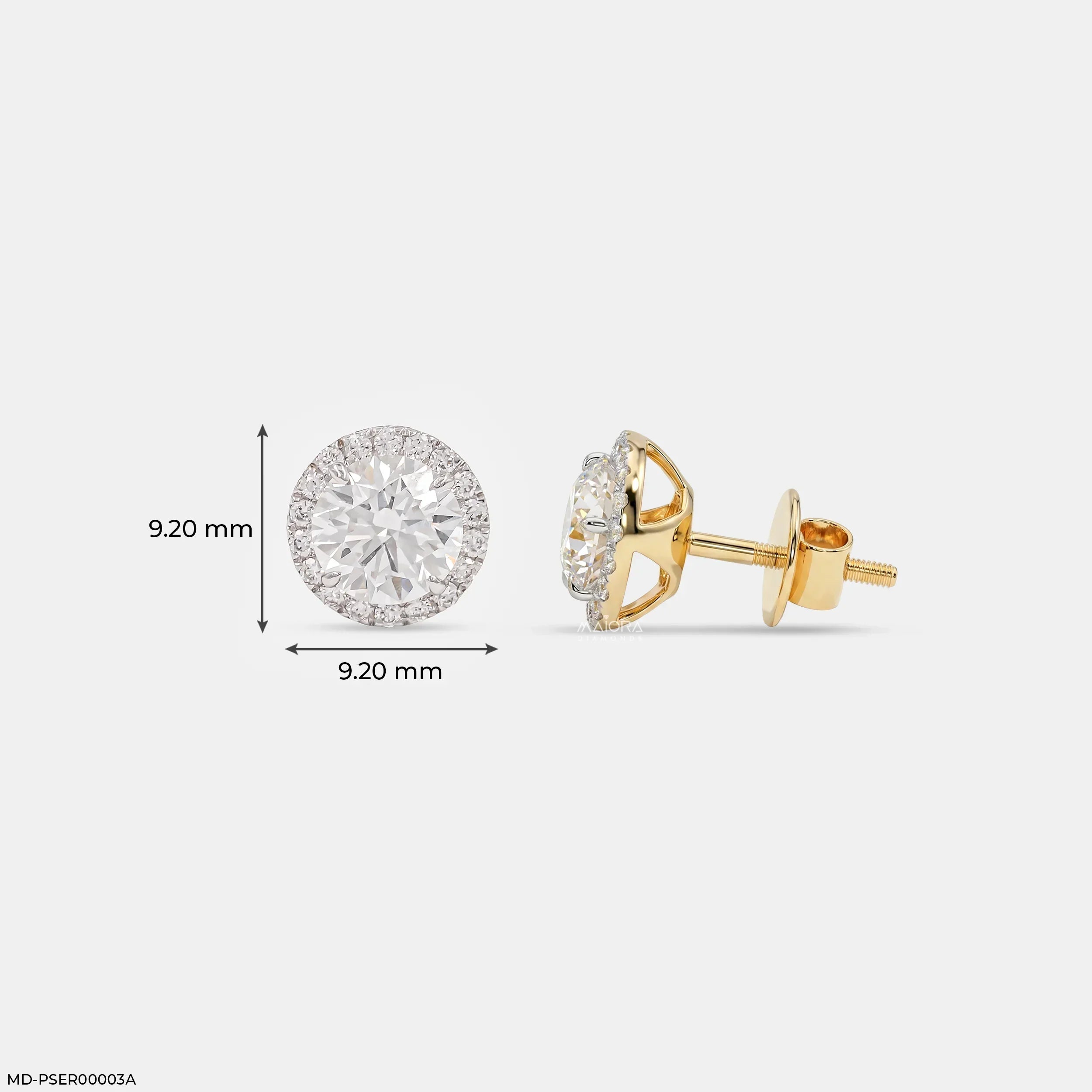2.35 Carat Round Orbital Solitaire Stud Diamond Earrings