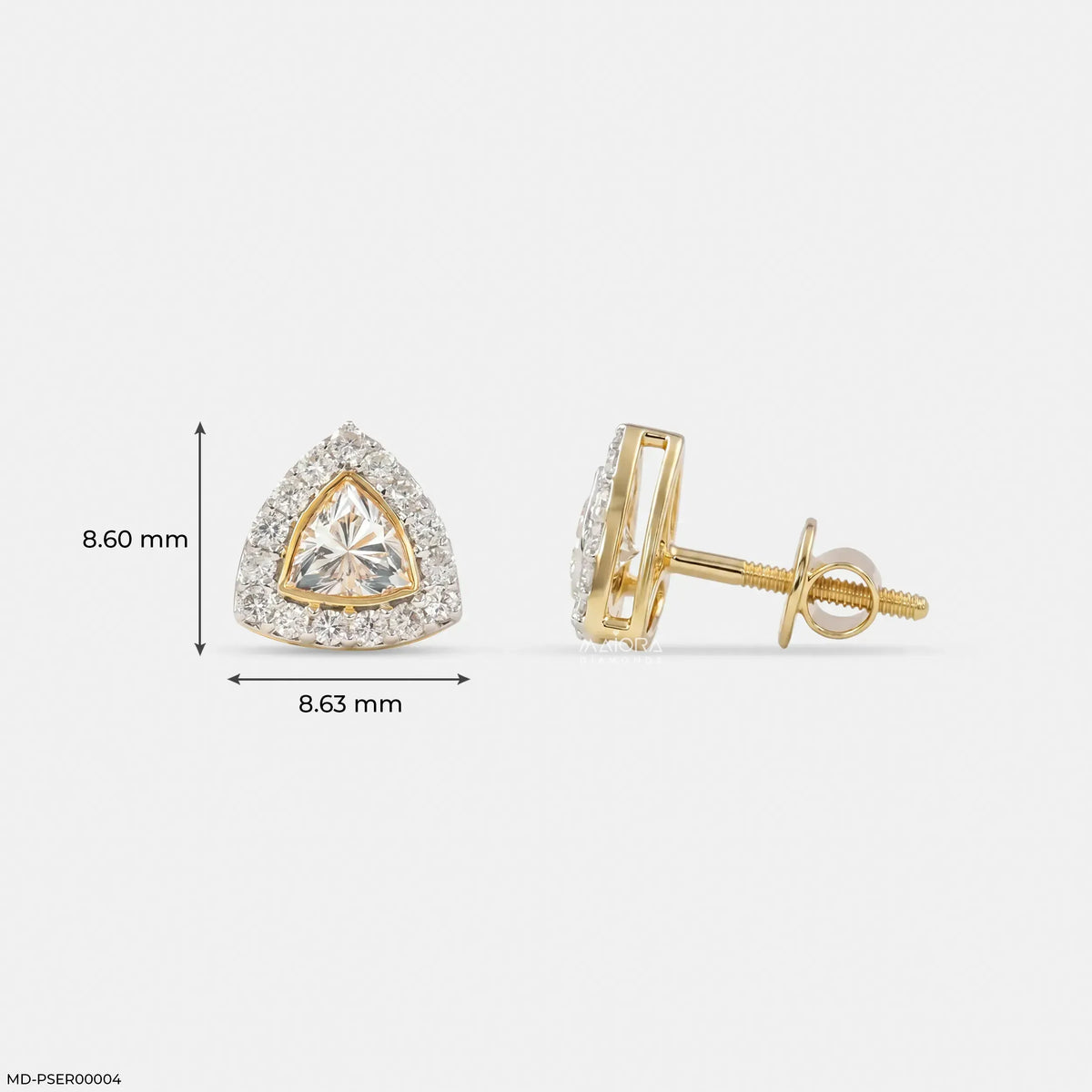 0.80 Carat Spark Trigon Solitaire Lab Diamond Studs