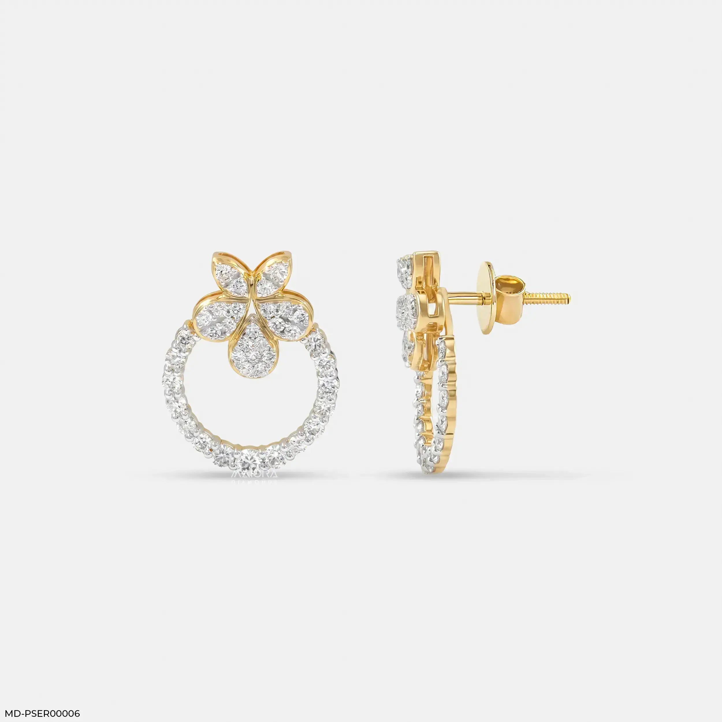 Mingling Flower Diamond Earrings