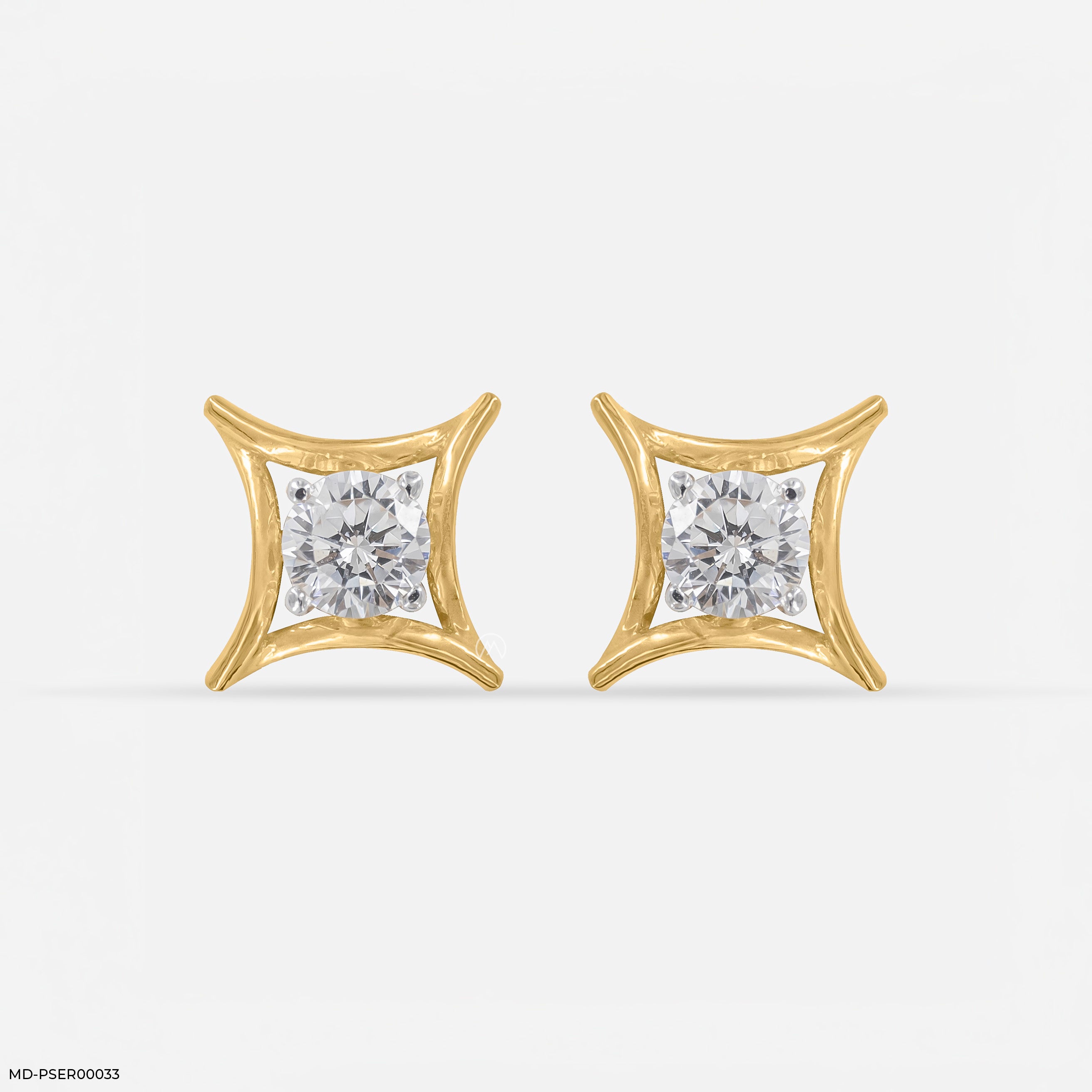 0.35 Carat Golden Axis Earrings 14K Rose Gold