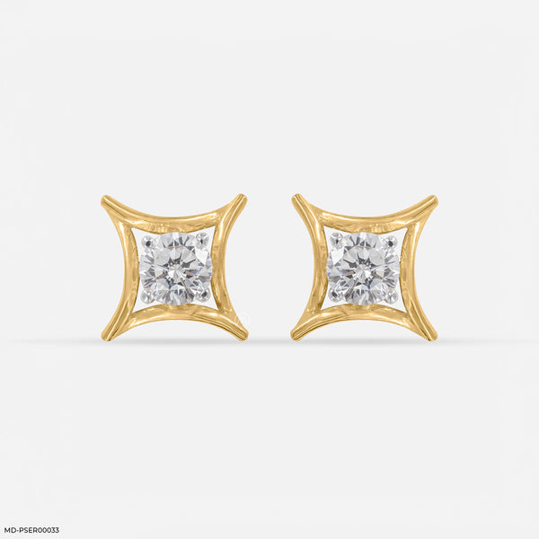 0.35 Carat Golden Axis Earrings 14K Yellow Gold