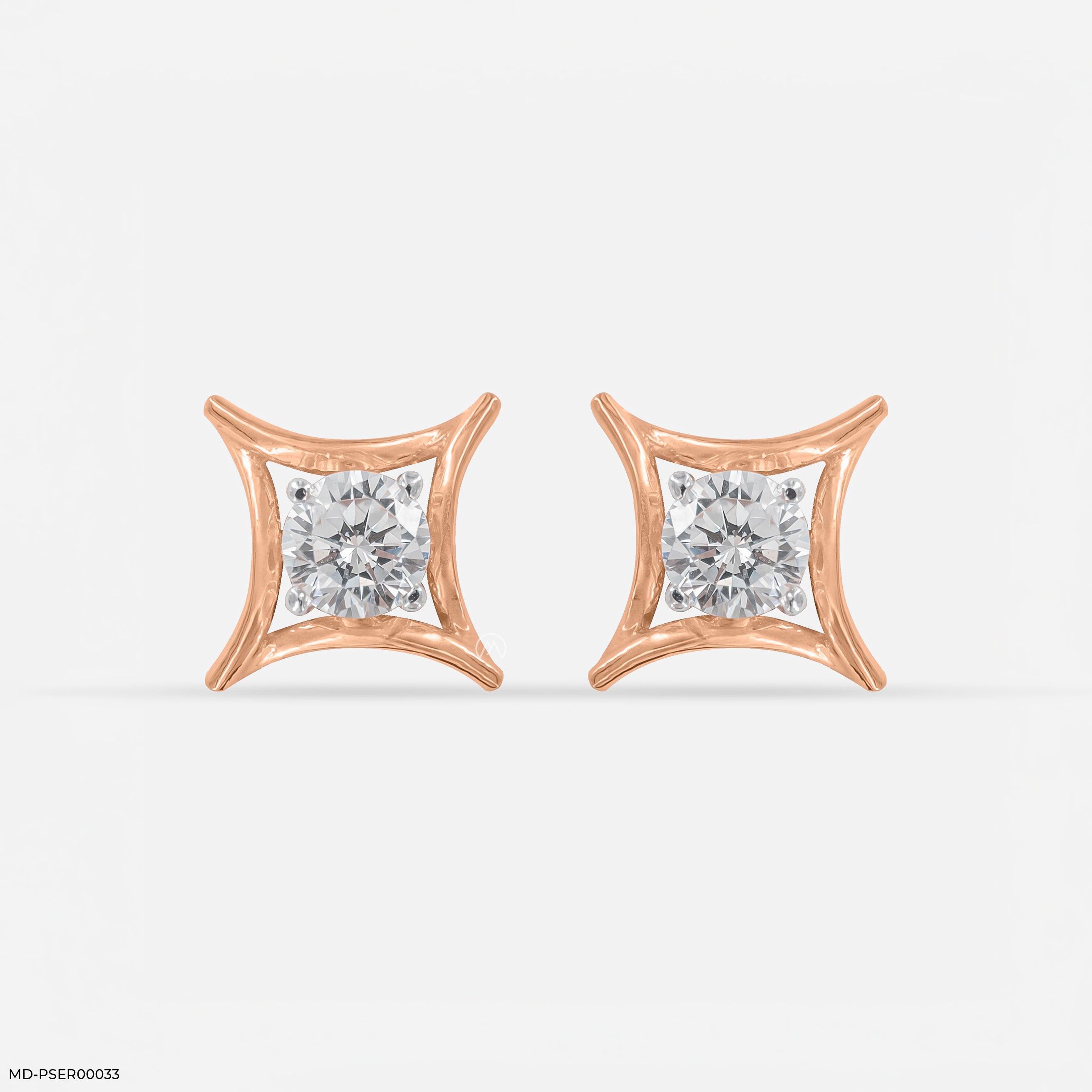 0.35 Carat Golden Axis Earrings 14K Rose Gold
