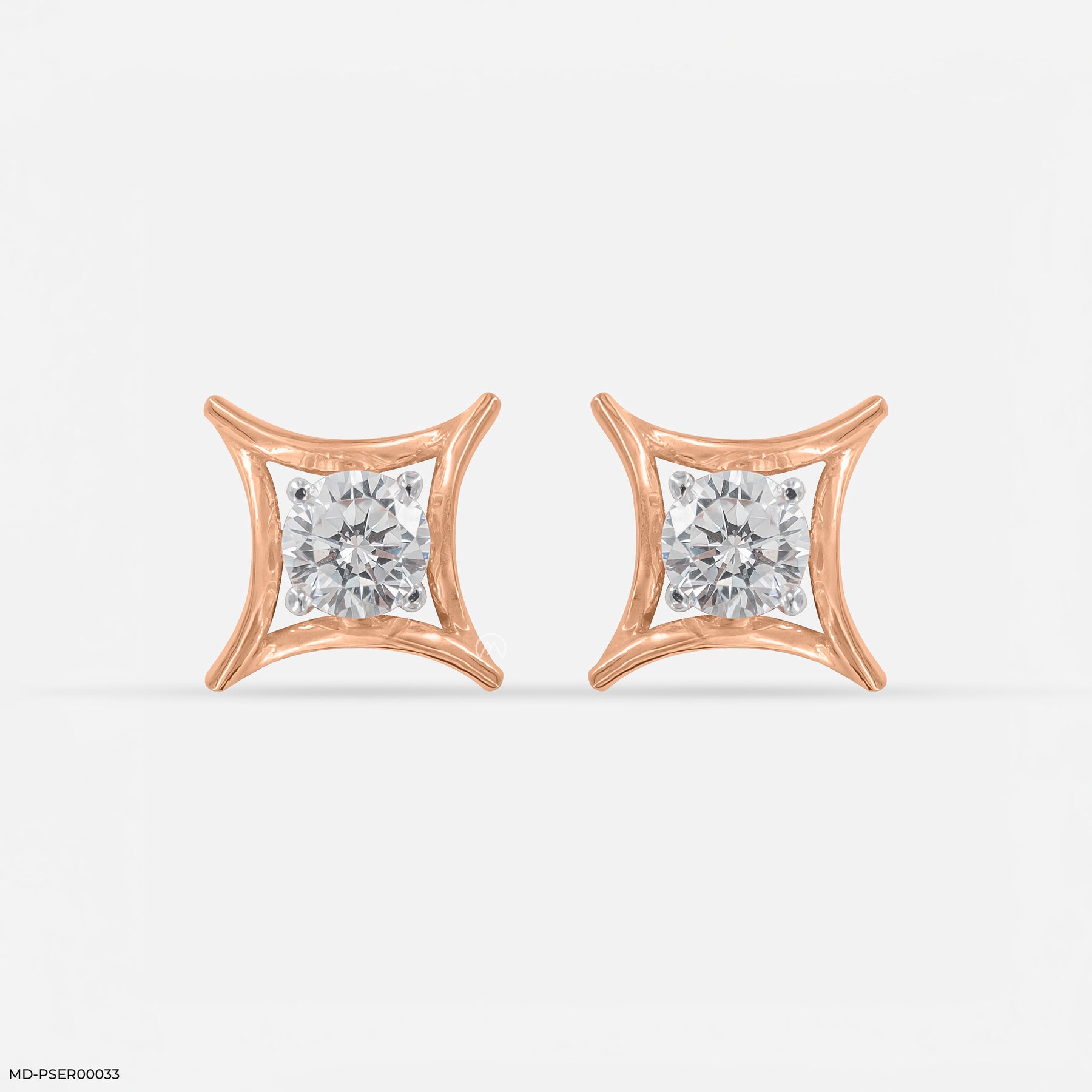 0.35 Carat Golden Axis Earrings 14K Yellow Gold