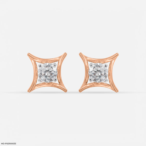 0.35 Carat Golden Axis Earrings 14K Rose Gold