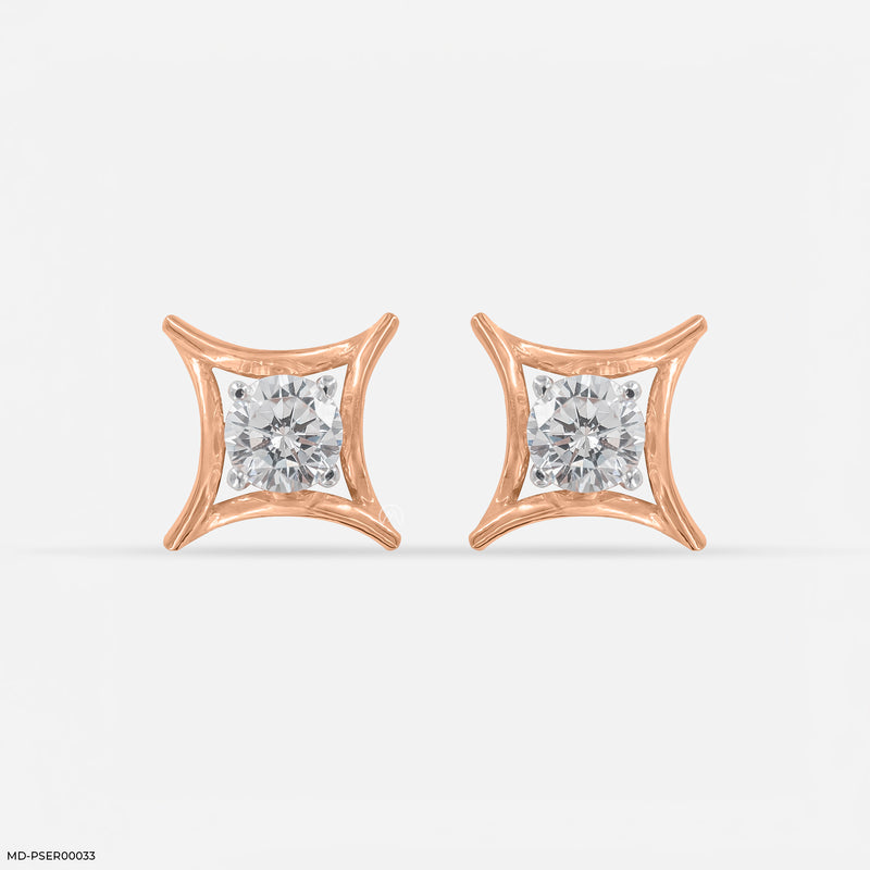 0.35 Carat Golden Axis Earrings 14K Yellow Gold