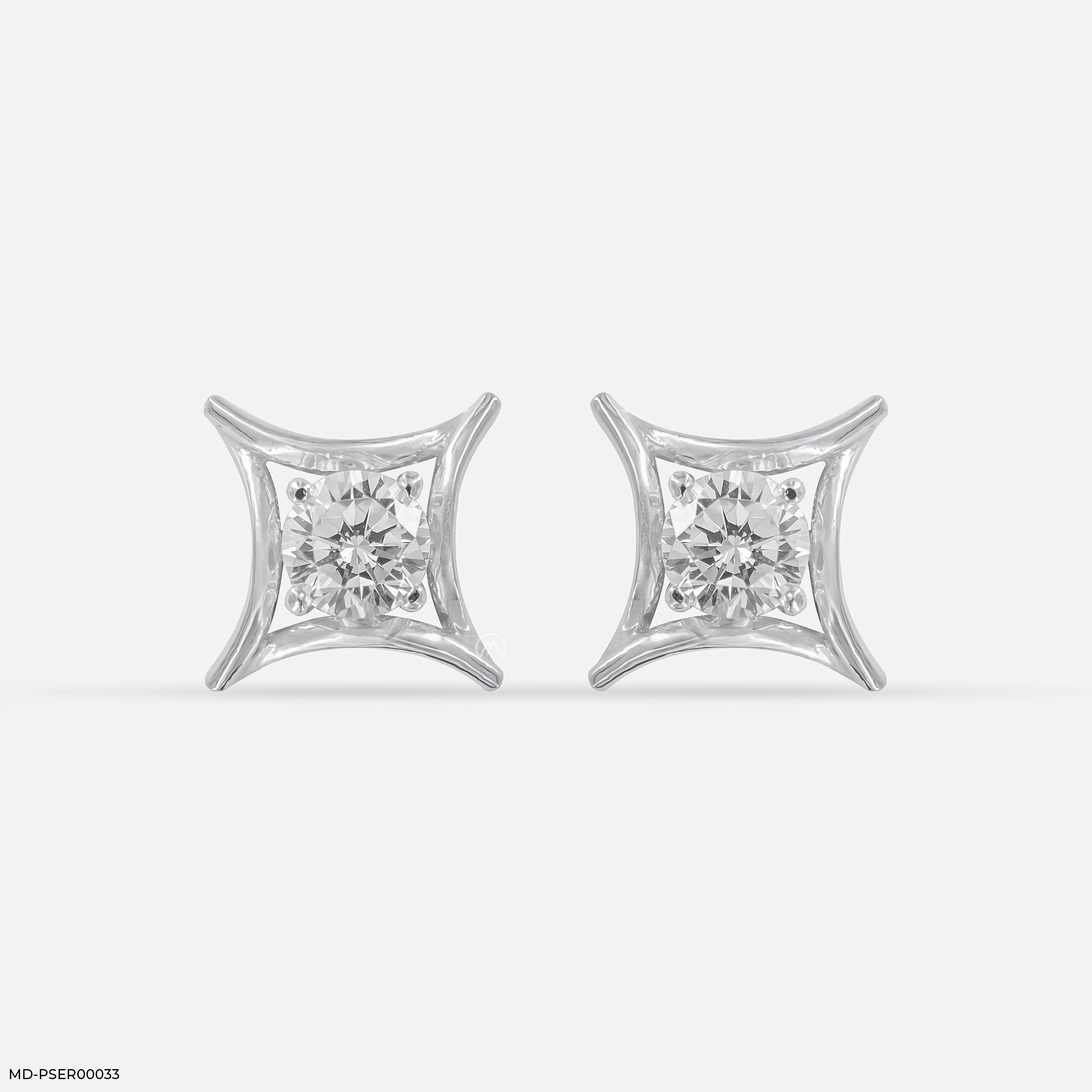 0.35 Carat Golden Axis Earrings 14K White Gold