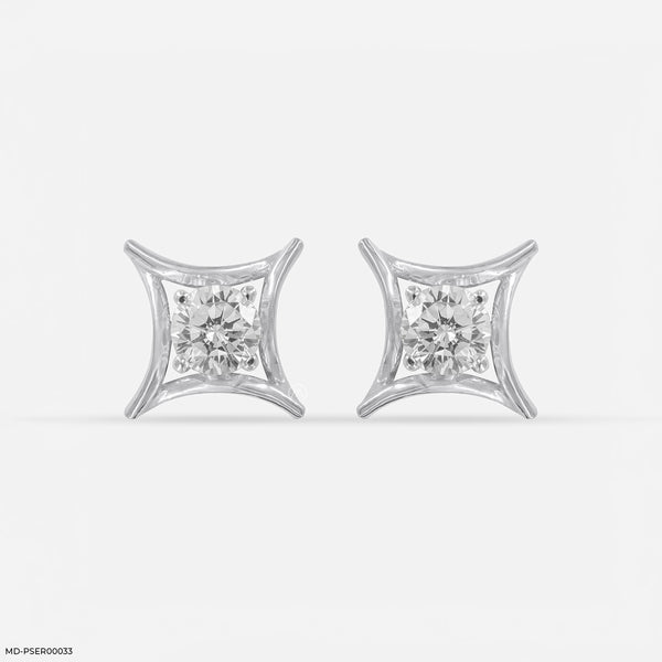 0.35 Carat Golden Axis Earrings 14K White Gold