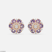 Harita Emerald Halo Diamond Earrings Platinum 950