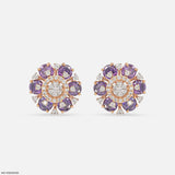 Harita Emerald Halo Diamond Earrings 9K Yellow Gold