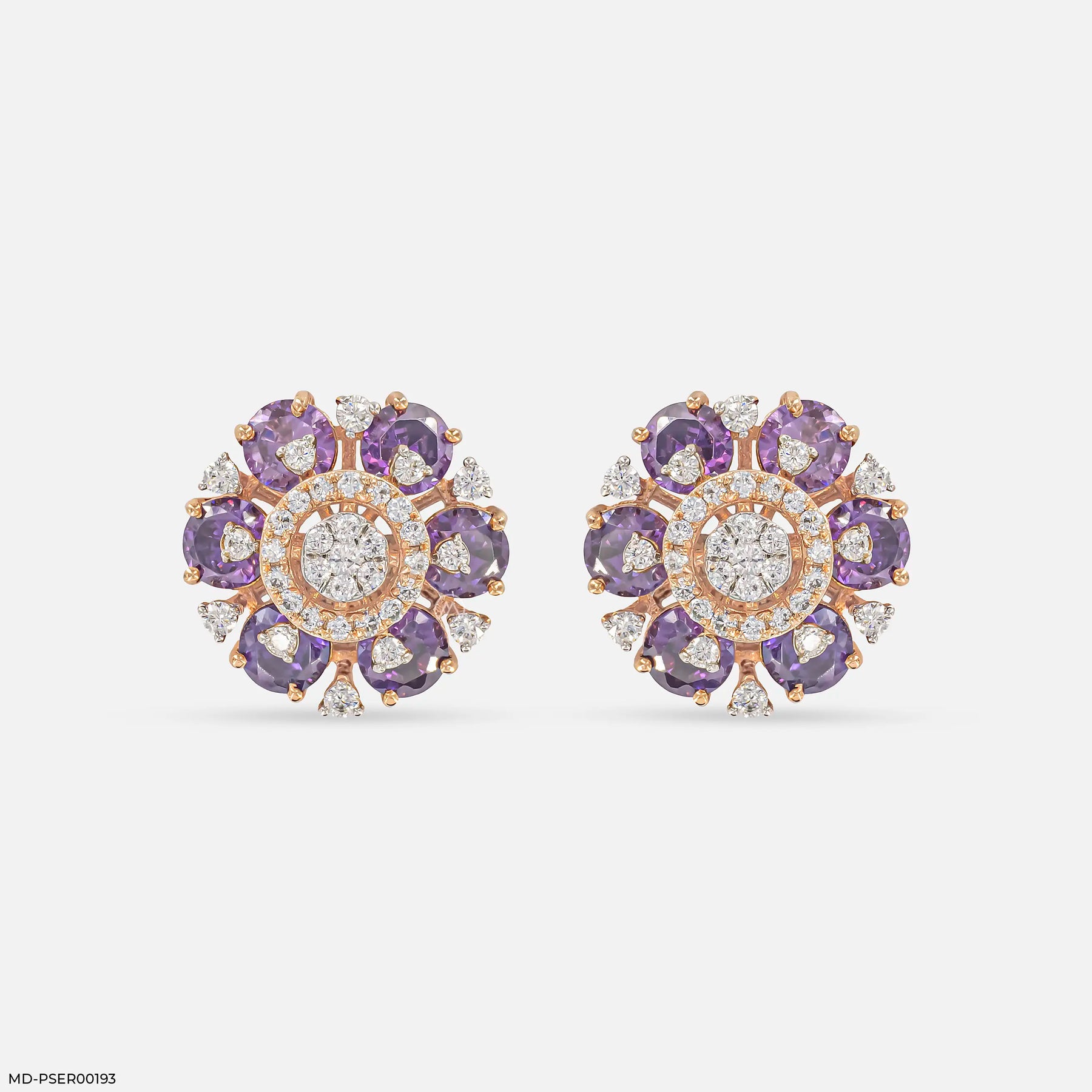 Harita Emerald Halo Diamond Earrings 9K Yellow Gold