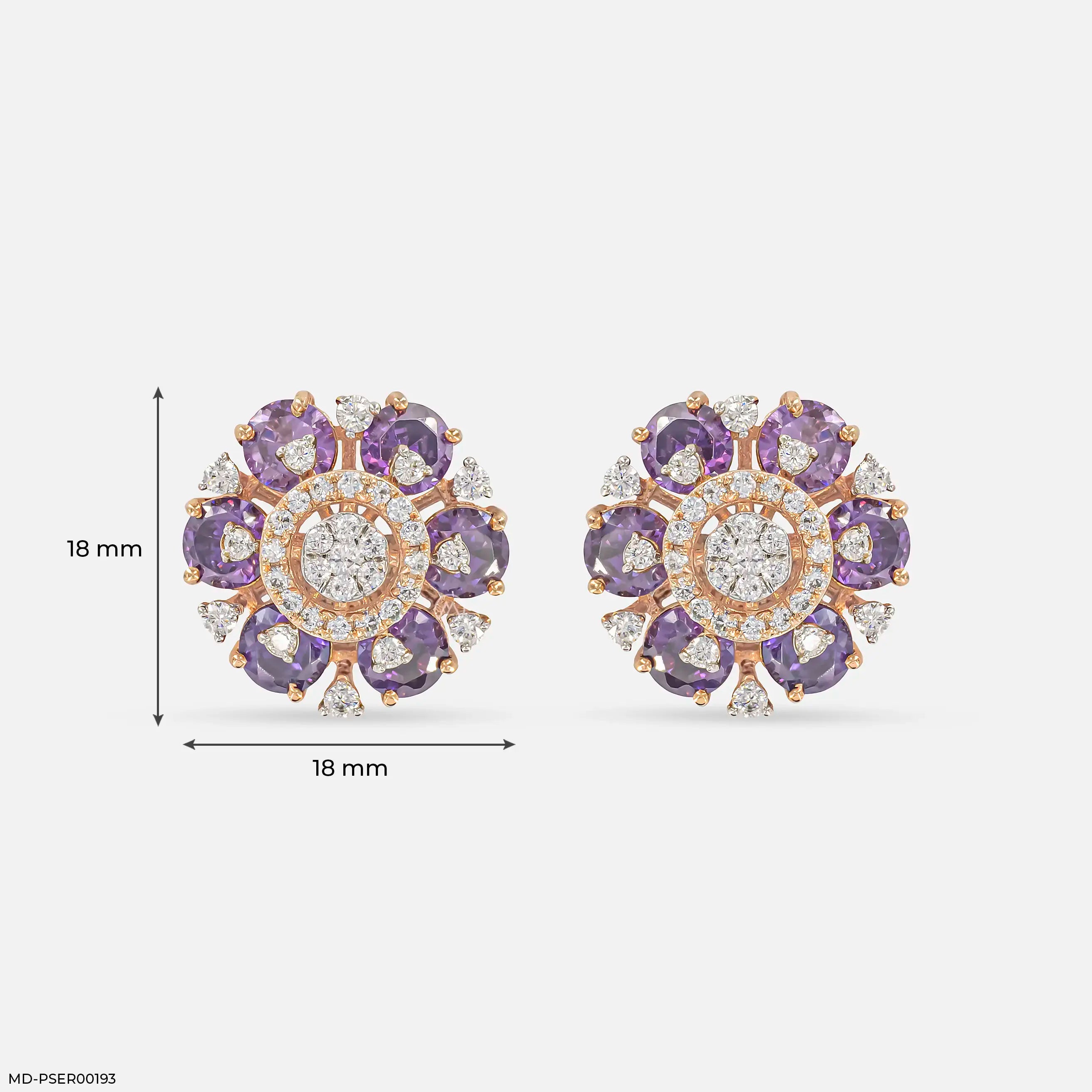 Harita Emerald Halo Diamond Earrings Platinum 950