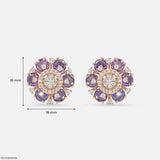 Harita Emerald Halo Diamond Earrings 9K Yellow Gold