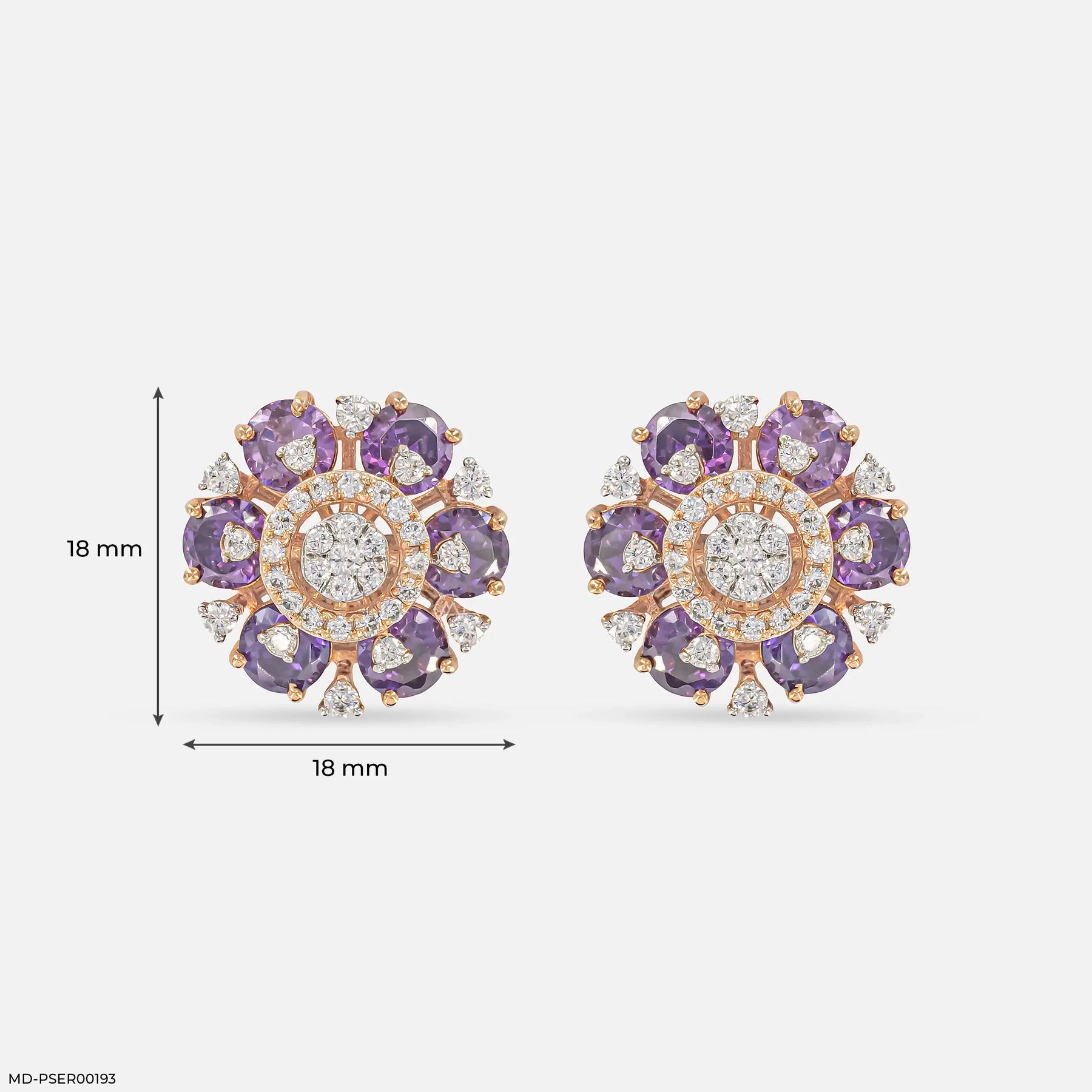 Harita Emerald Halo Diamond Earrings 9K Yellow Gold