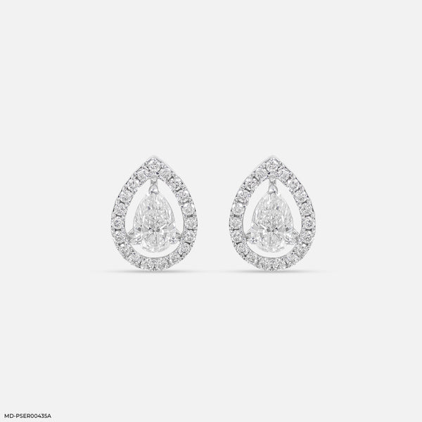 1 Carat Rose Pear Earrings Platinum 950