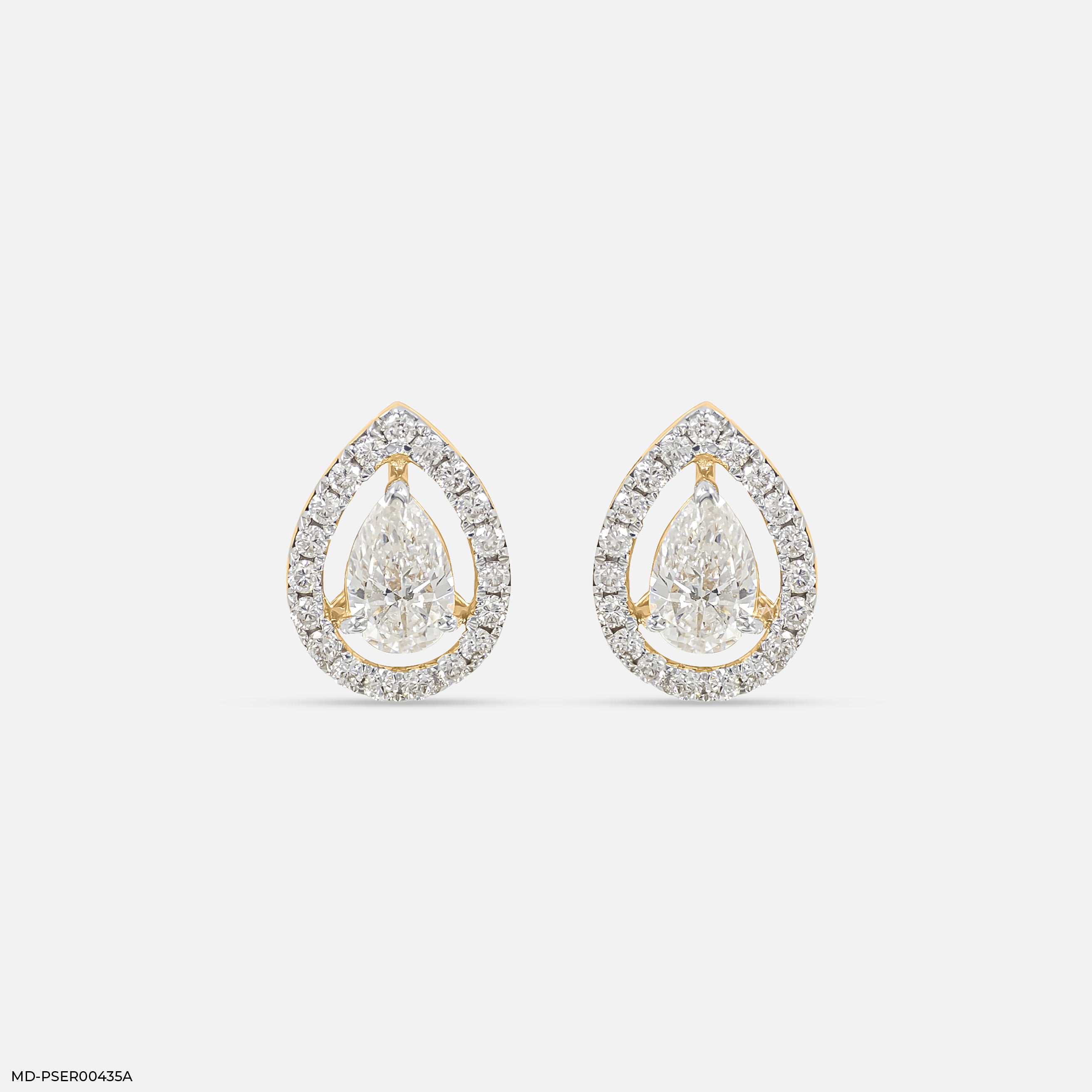 1 Carat Rose Pear Earrings 14K Rose Gold