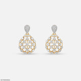 1.55 Carat Gilded Lab Diamond Cage Earrings 9K Yellow Gold