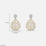1.55 Carat Gilded Lab Diamond Cage Earrings 9K Yellow Gold