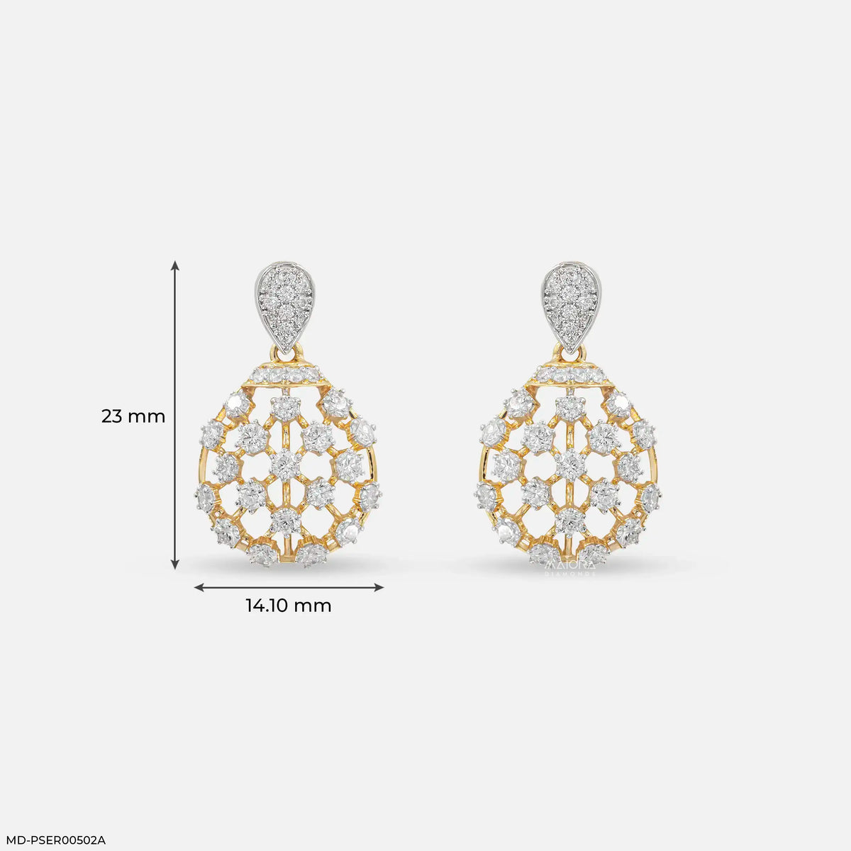 1.55 Carat Gilded Lab Diamond Cage Earring