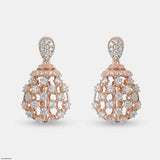 Crystal Web Earrings 14K Yellow Gold