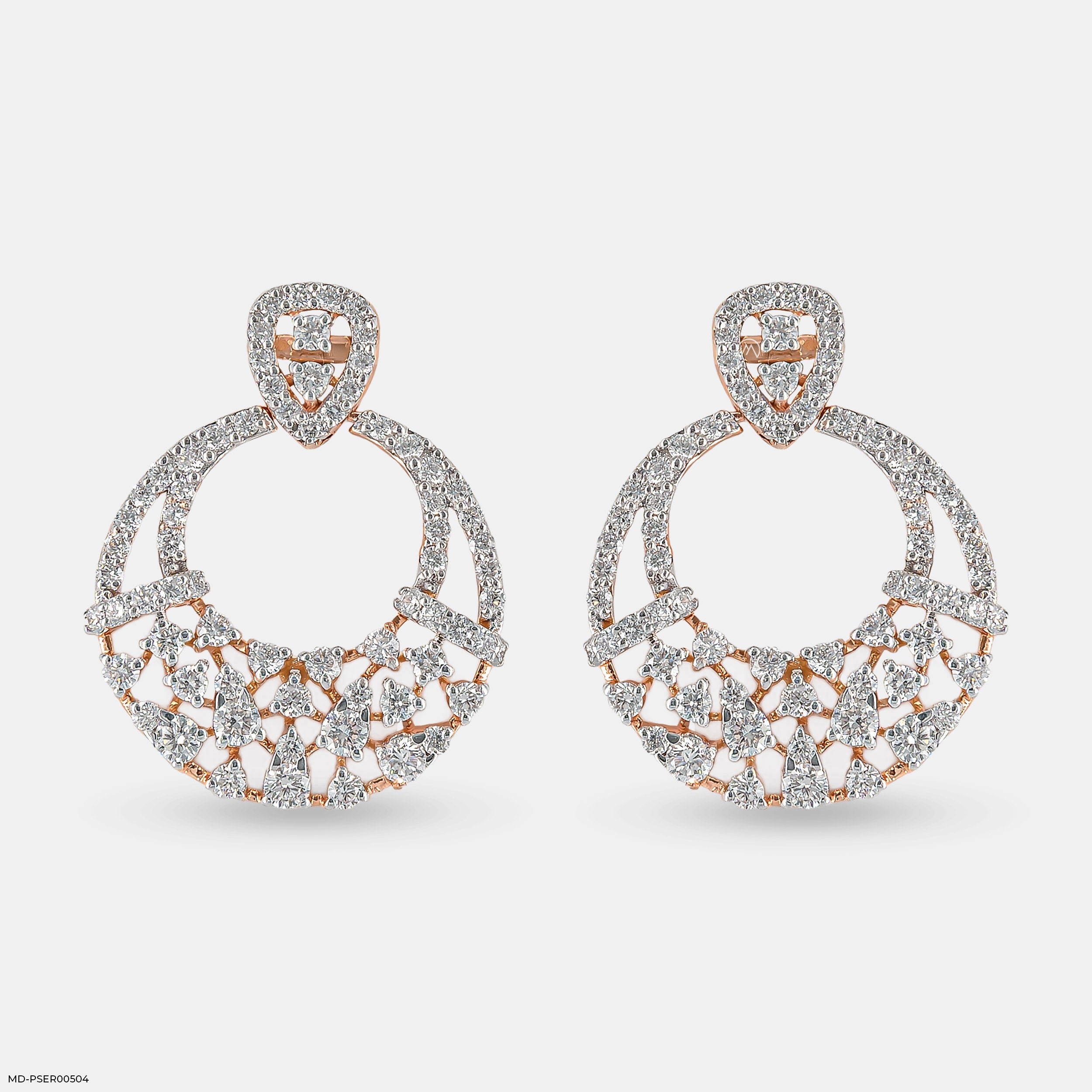 Starry Hoops Earrings 9K Rose Gold