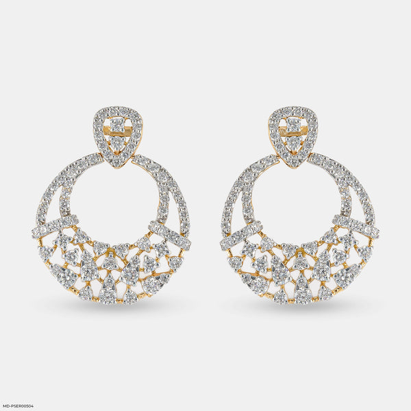 Starry Hoops Earrings 14K Yellow Gold