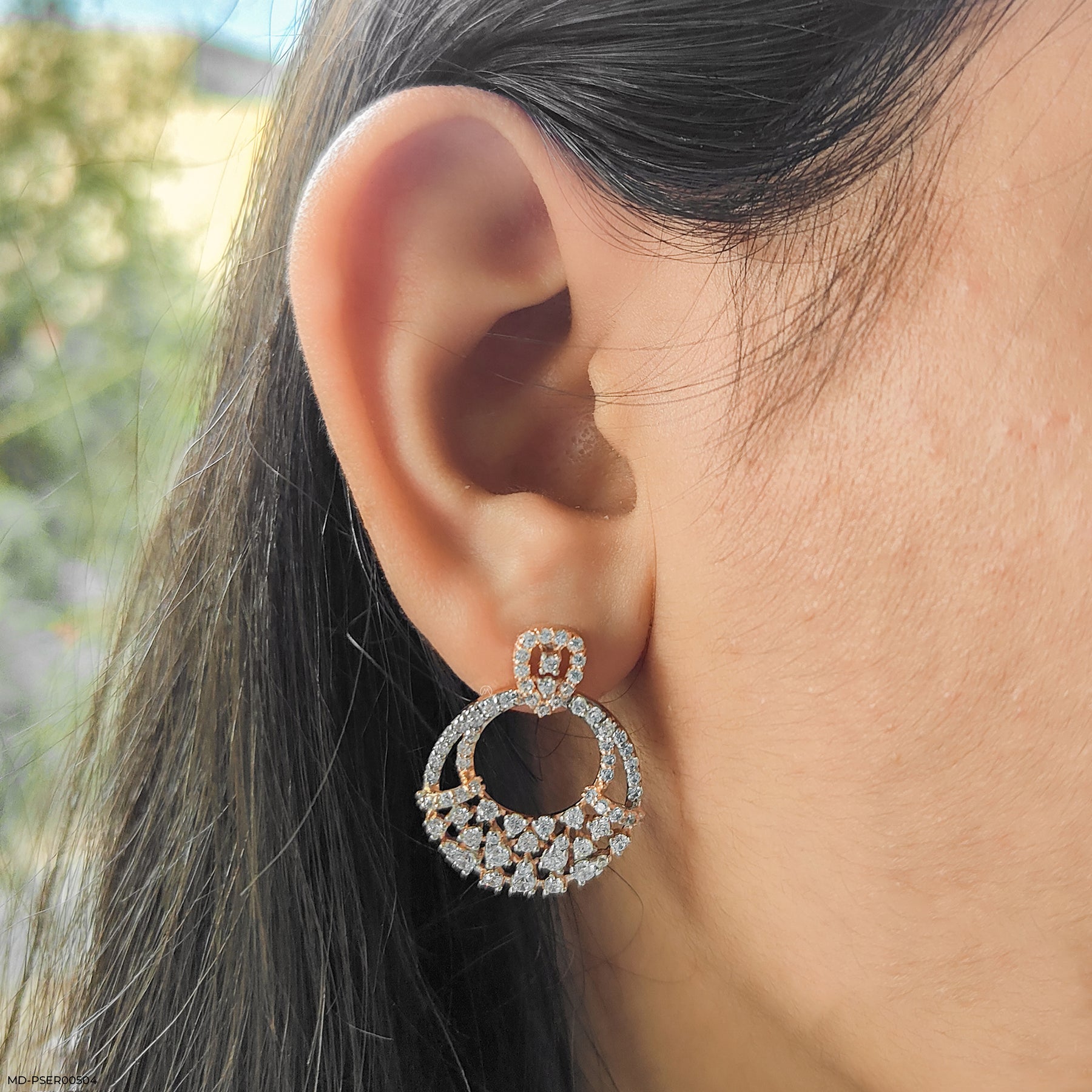 Starry Hoops Earrings 14K Rose Gold