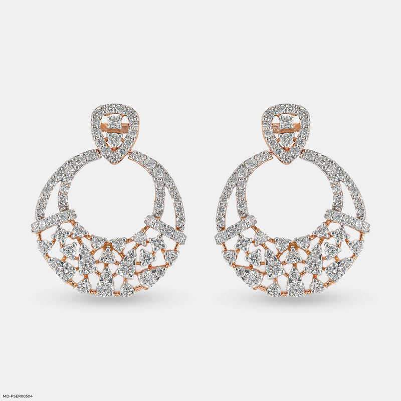 Starry Hoops Earrings 14K White Gold