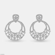 Starry Hoops Earrings 14K White Gold