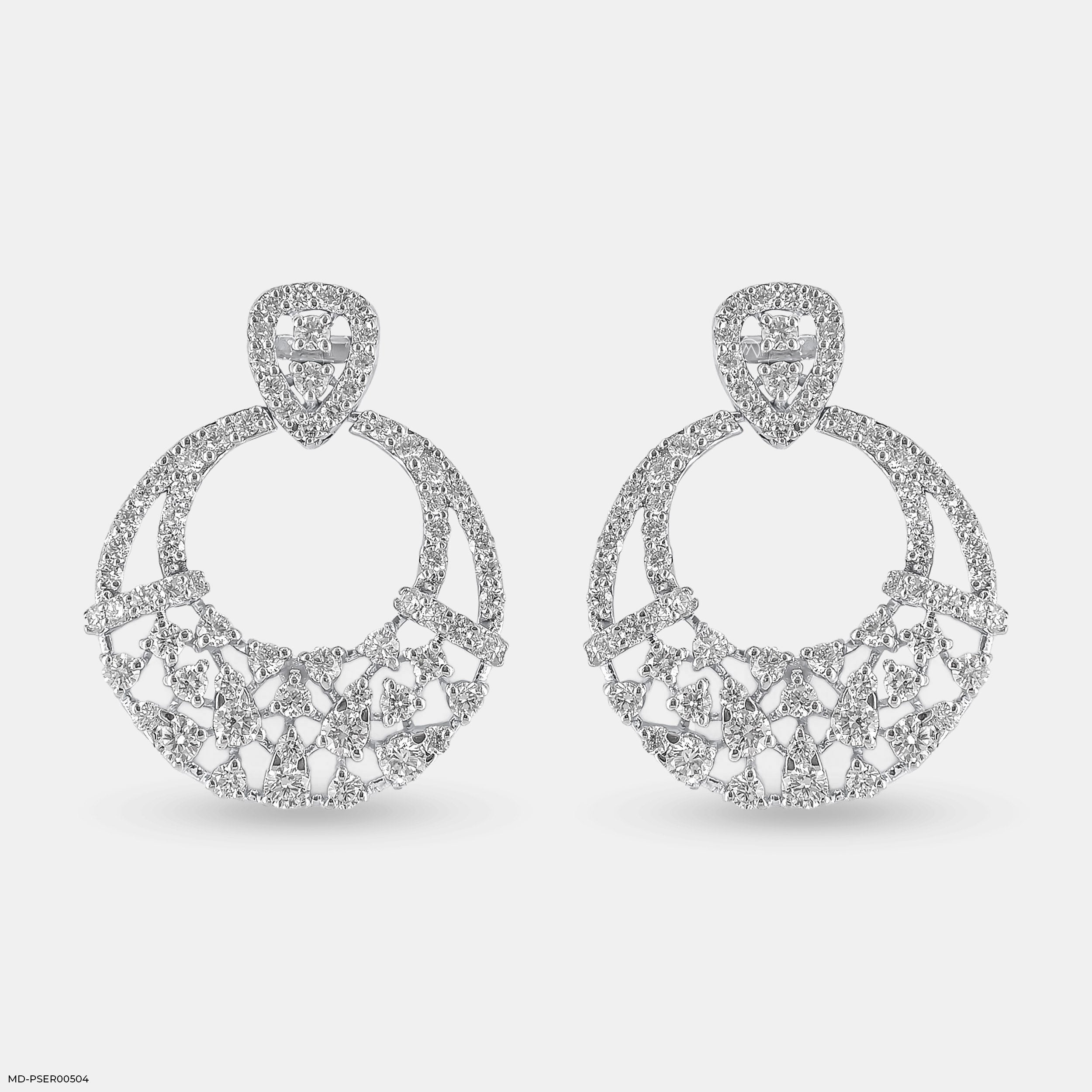 Starry Hoops Earrings 14K White Gold