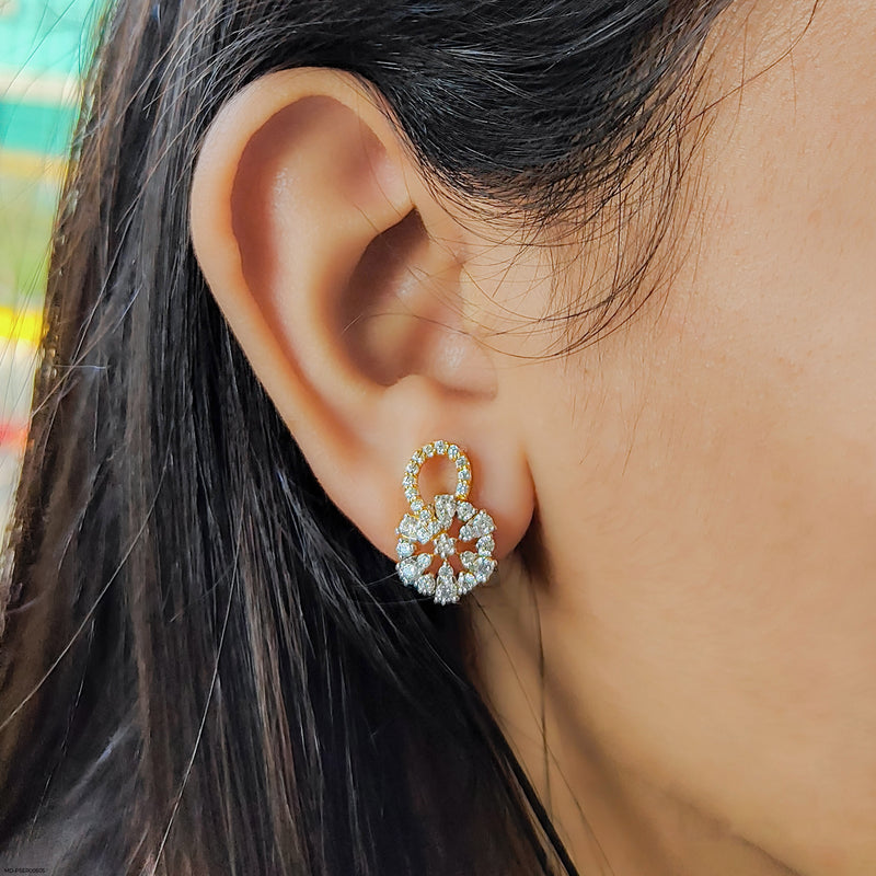 Floral Spark Earrings 14K Yellow Gold