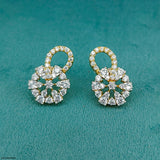 Floral Spark Earrings 14K Yellow Gold