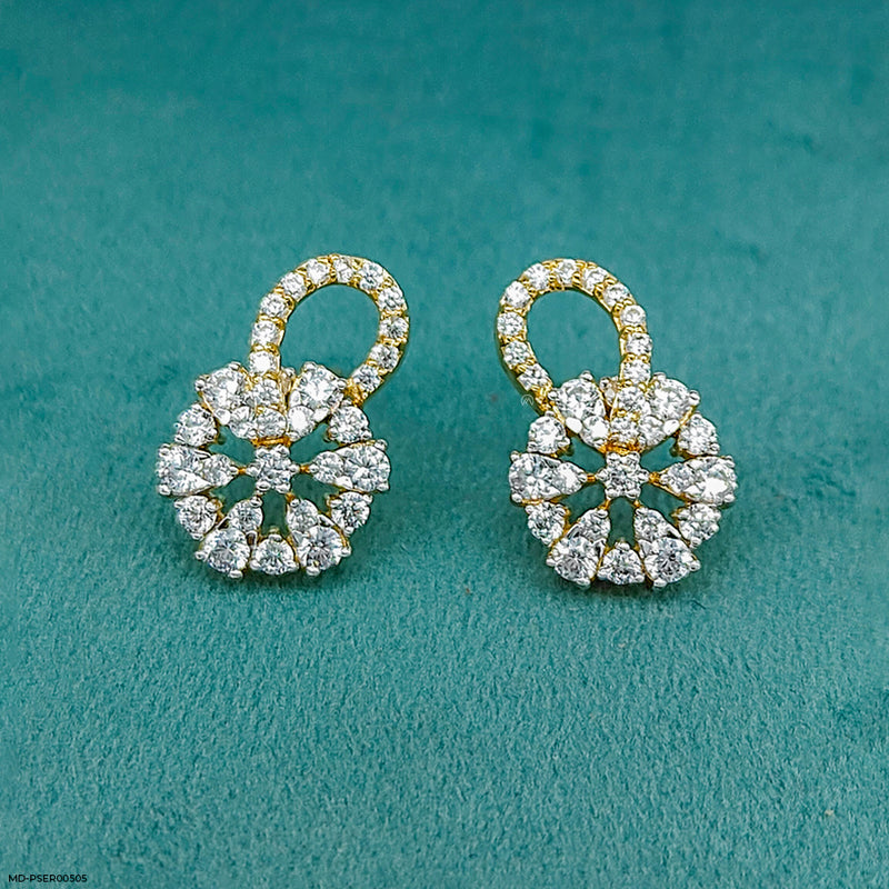 Floral Spark Earrings 14K Yellow Gold
