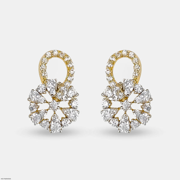 Floral Spark Earrings 14K Yellow Gold