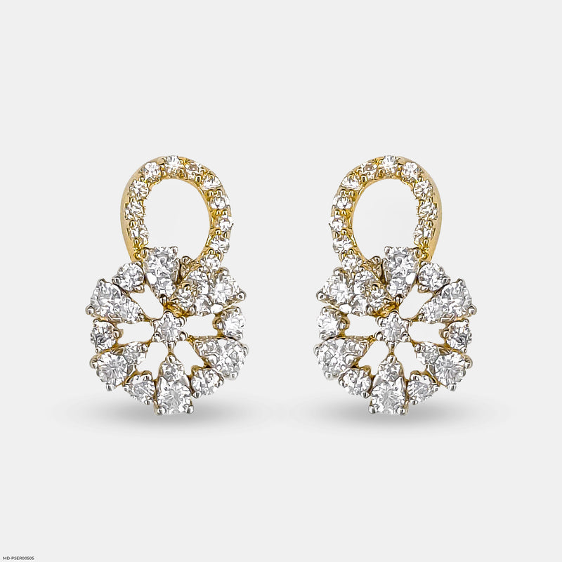 Floral Spark Earrings 14K Yellow Gold
