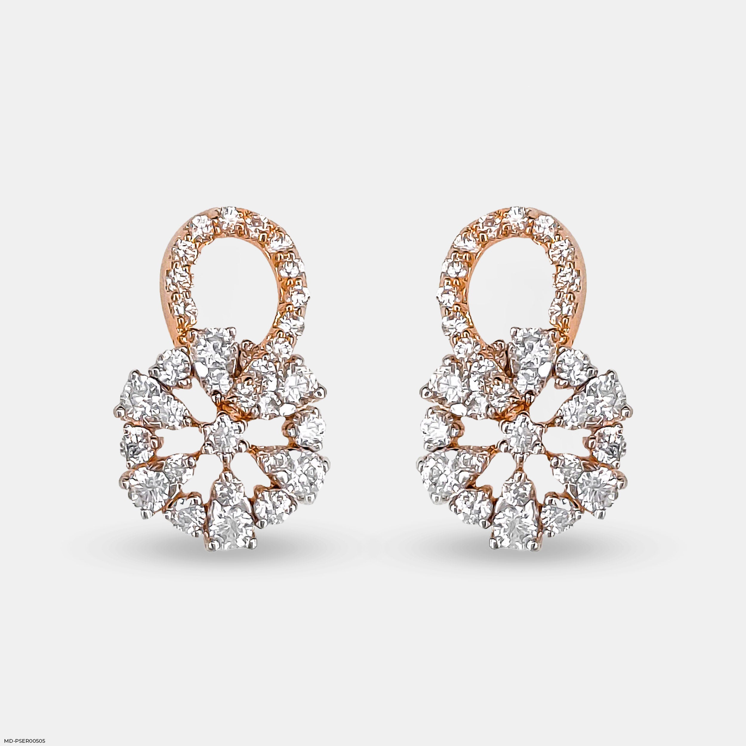 Floral Spark Earrings 14K Rose Gold
