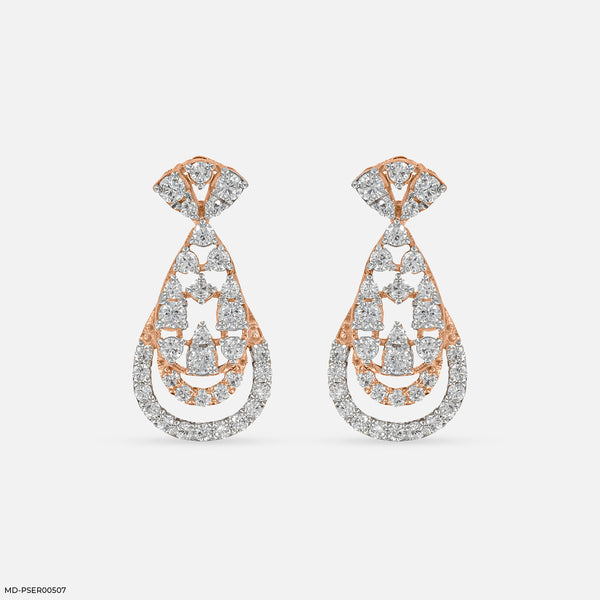 Layered Drops Earrings 14K Rose Gold