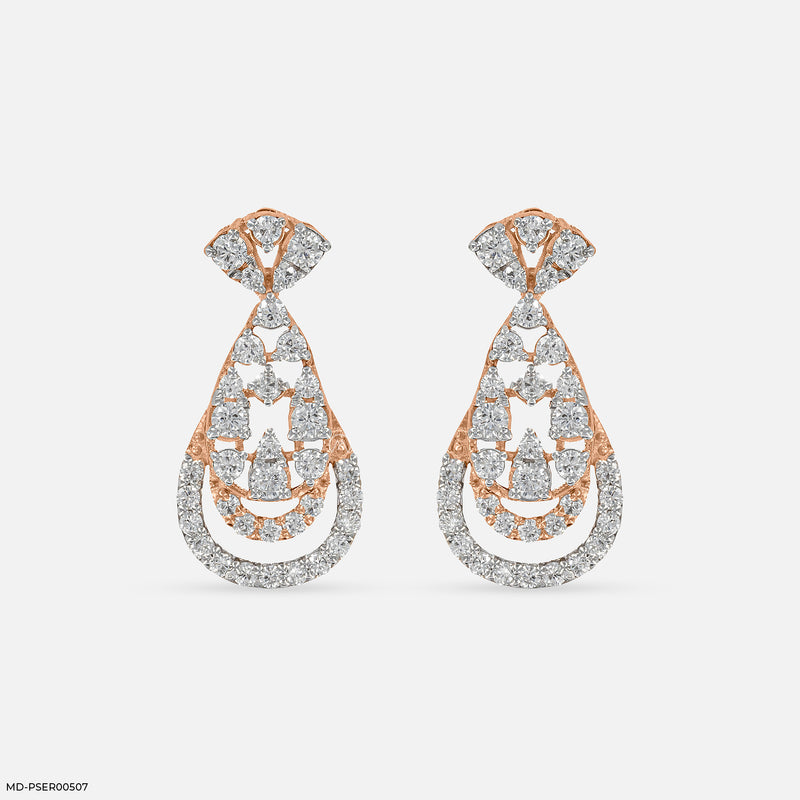 Layered Drops Earrings 14K Rose Gold