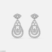 Layered Drops Earrings 14K White Gold