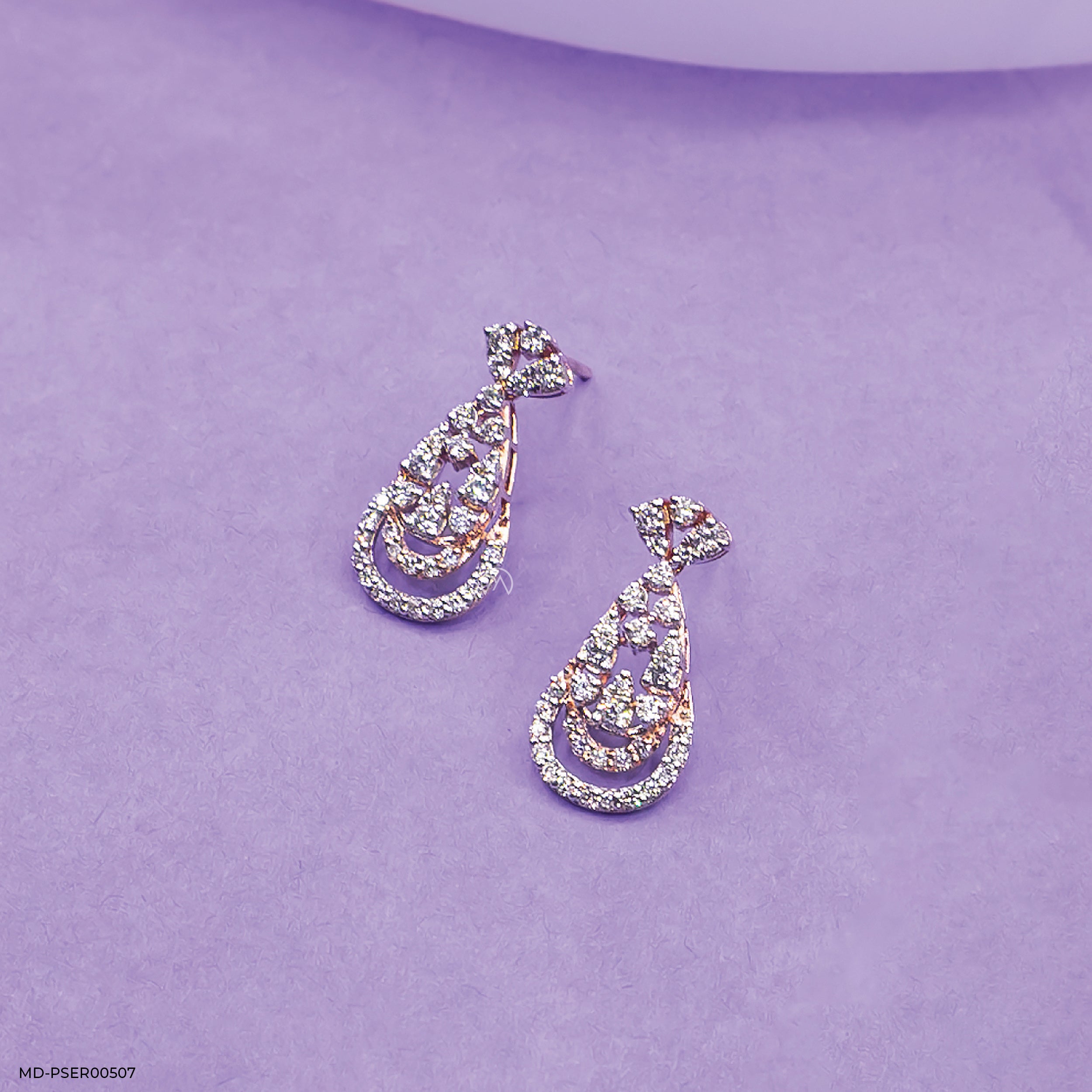 Layered Drops Earrings 9K Rose Gold