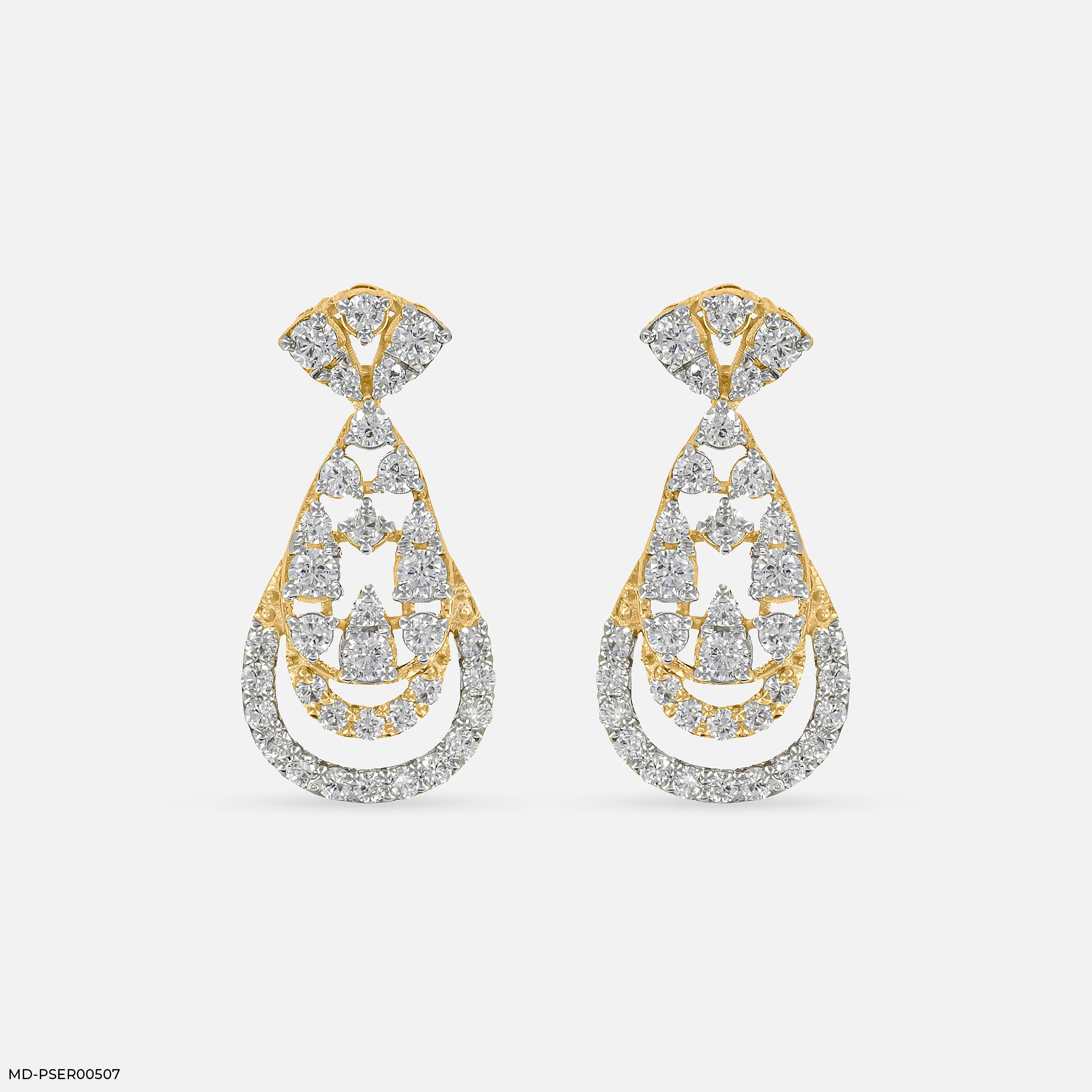 Layered Drops Earrings 9K Yellow Gold